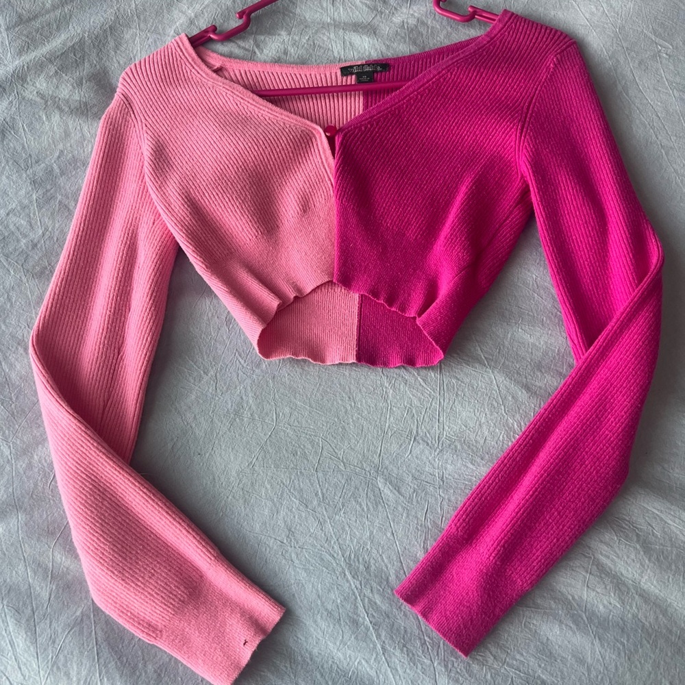 Two-Tone Pink Women's Crop Top